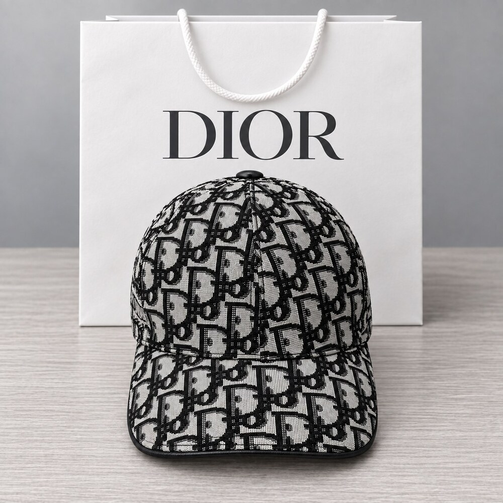 Dior Black Mesh Jacquard Cap